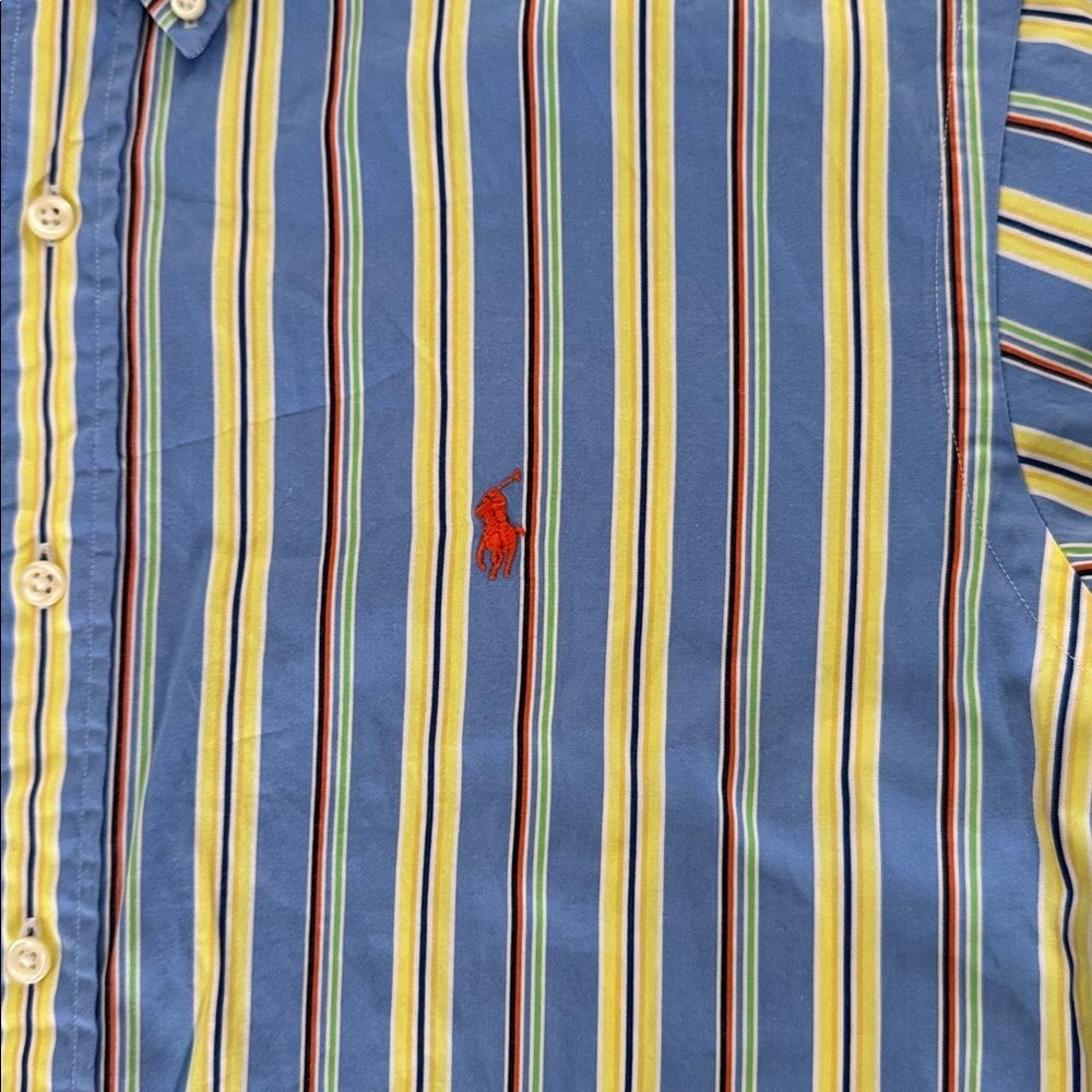 Ralph Lauren Men's Classic Stripe Button Down Shirt with Pony Logo Size Large - Picture 3 of 7